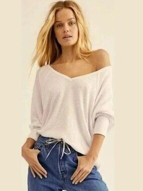 Free People Santa Clara Alabaster Thermal Top - Size S - New With Tags